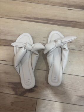 a new day Cream Knot-Detail Slide Sandals
